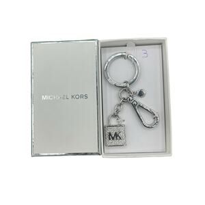 Michael Kors Pave Lock and Key Keychain Charm Key Ring Fob NWT